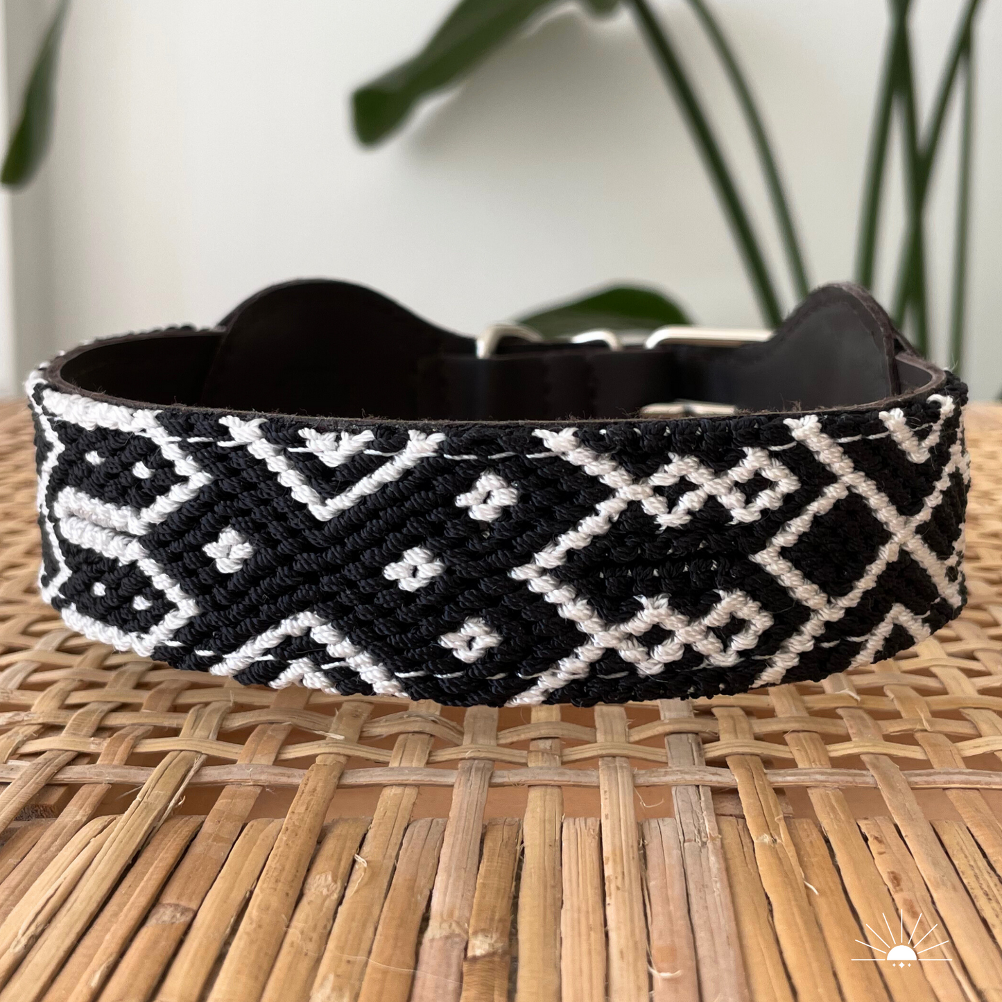 Hundehalsband aus veganem Leder - COCO (Schwarz/Weiß)